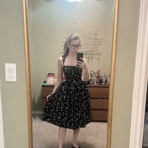 Classic Black Polka Dot flare dress